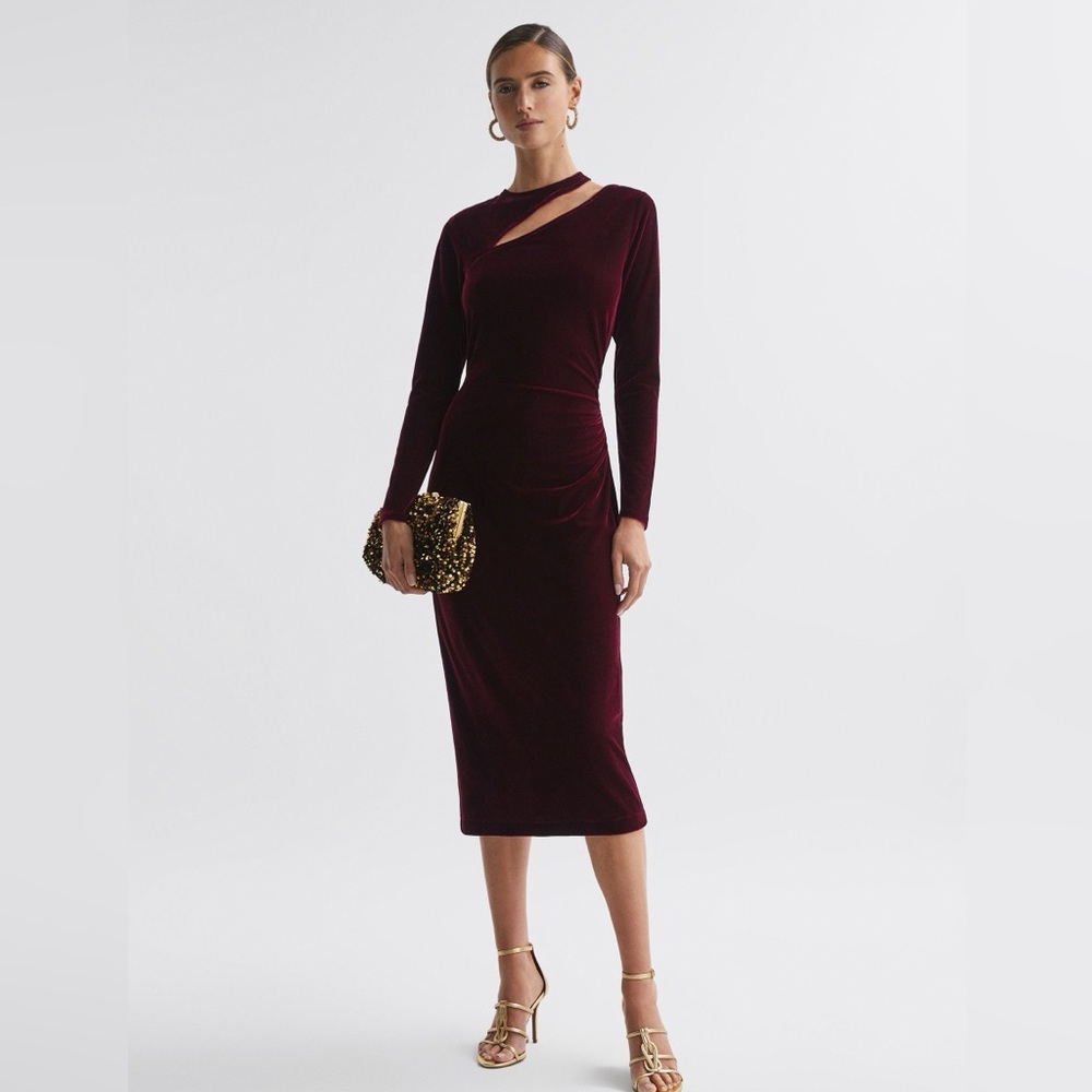 REVOLVE Burgundy Long Sleeve Dress